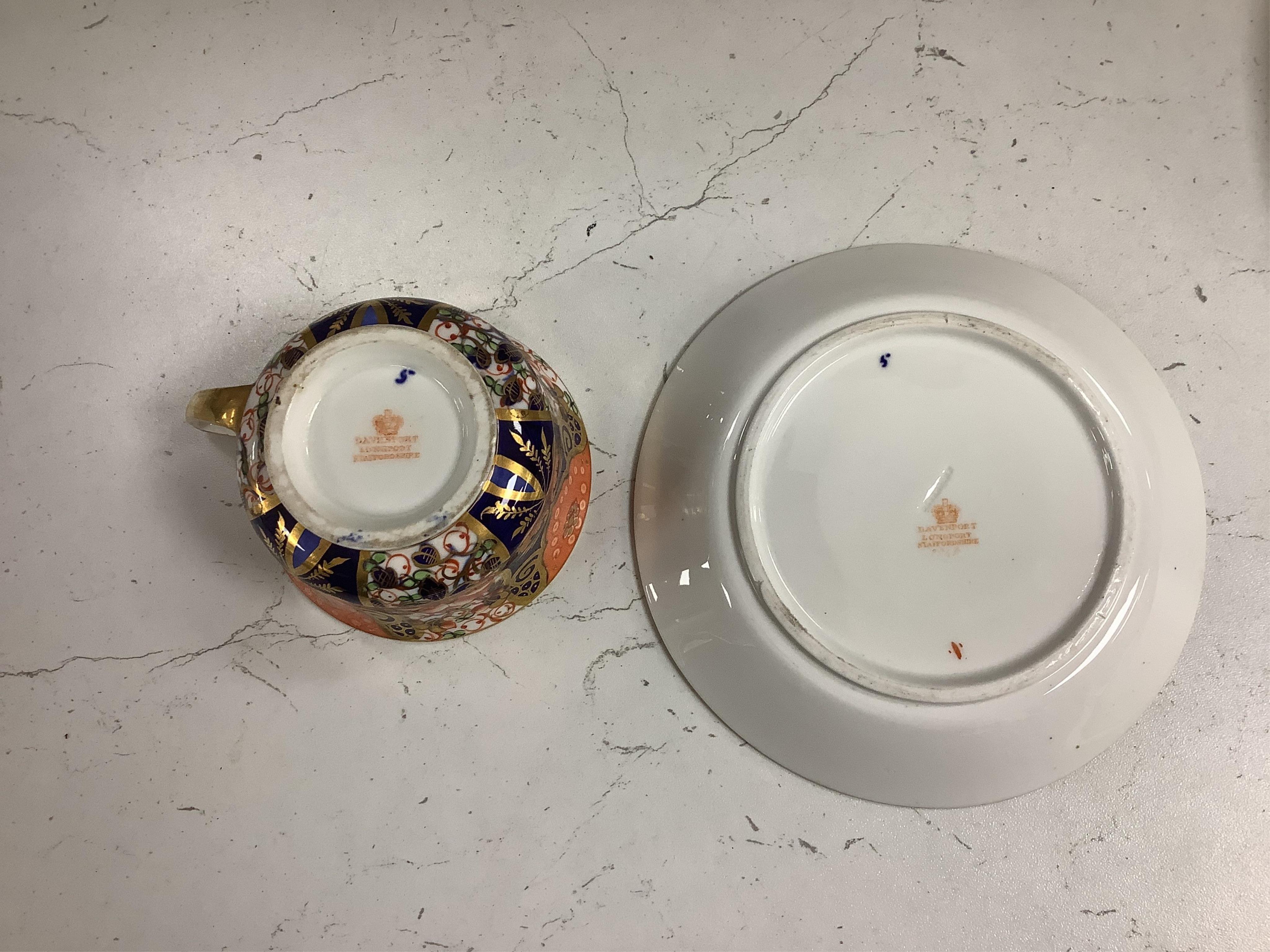 A collection of 19th century and later porcelain to include Aynsley, Davenport, Royal Crown Derby and Spode, some Imari pattern, largest 23cm in diameter. Condition - varies, mostly fair